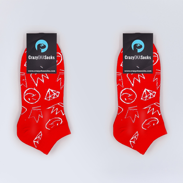 Rote Smilies & Diamatnen & Kronen - 2er Packung