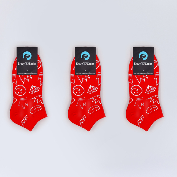 Rote Smilies & Diamatnen & Kronen - 3er Packung