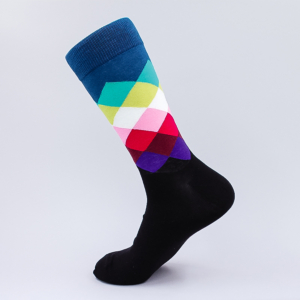 Blauer verblasener Diamant Socken