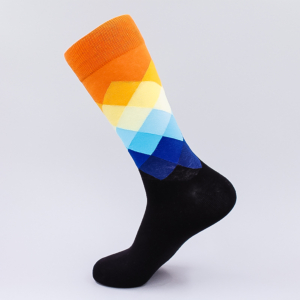 Orange verblasener Diamant Socken