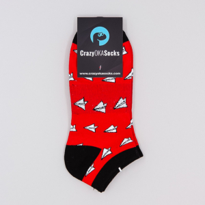 Rote Papierflugzeuge Socken