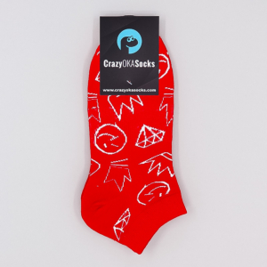 Rote Smilies & Diamatnen & Kronen Socken