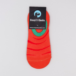 Rote Streifen & oben Grün Socken