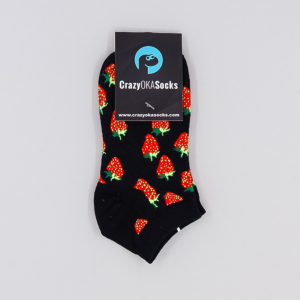 Schwarze Erdbeeren Socken